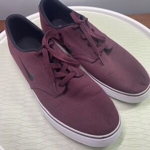 Nike SB Maroon Canvas Skateboard Shoes‎ Men's Lace Up Sneakers Size 12